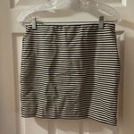 Loft  Cream/Black Striped Elastic Waist Aline Skirt S Photo 0