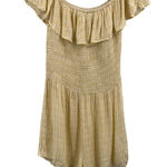 Kiwi & Punch Yellow Romper‎ Ruffle Shoulder Smocked Bodice Size Large New Photo 0