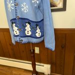Adorable Vintage 90s Rey Wear Bolivian Snowman Sweater! Size XL Photo 2