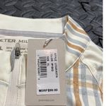 Peter Millar NWT  Womens Ivory Plaid/British Grey Lightweight Shirt Quarter-Zip L Photo 3