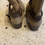 Sporto Beige Booties Side zip Strappy 7.5 heel boots suede leather Sherpa lined Photo 4