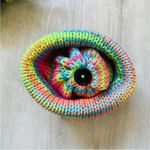 Handmade  Rainbow Knit Beanie Sz OS Photo 4