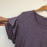 Loft ANN TAYLOR Outlet Lilac Purple Short Ruffle Sleeve T-Shirt / Shift Dress XS Photo 7
