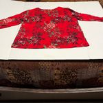 Pioneer Woman dark pink floral knit top shirt blouse 3/4 length sleeve v Photo 10