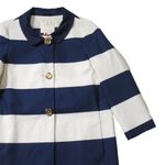Kate Spade NWT Franny Coat in French Navy Seaside Striped Bow Back M $598 Photo 2