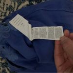 J.Crew  Size 6 Royal Blue Linen Cutwork Embroidered Top Popover Back Zip Detail Photo 5