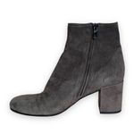 Vince Blakely Bootie Steel Gray Suede Leather Round Toe Block Heel Ankle Boots 8 Photo 3