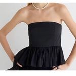 J.Crew straplessāblack taffeta peplum top size 6 Black Photo 0