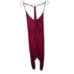 Free People Women's Pink Baggy Harem Jumpsuit V-Neck Cami Size M Casual Photo 1