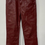 Pistola  Red High Crop Bootcut Faux leather Jeans Size 24 Photo 0