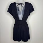 Nine West Black Alderwood V Neck Romper. Size Medium Photo 1
