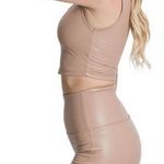 Kimberly Women’s Sexy Tan Biker Short Set (L) Photo 1