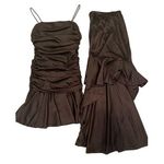 VTG 80’s Lillie Rubin 8 10 Formal Dress Gown Detachable Skirt Black Satin Party Photo 1