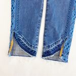 Driftwood Jackie High Rise Floral Embroidered Distressed Skinny Tulip Hem Jeans Photo 12