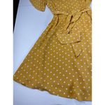 Banana Republic  Yellow Polka Dot Tie Waist Flutter Sleeve Midi Dress 6 Photo 2