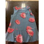 CAbi ‎ Style 3445 Blushing Floral Blouse Teal Sz XS Peplum Lined Tank Shirt Top Photo 4