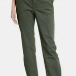 Veronica Beard  Ayla Chino Pants High Rise Relaxed Fit Stretch Army Green Size 25 Photo 0