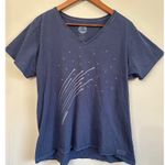 Life is Good Life is  Womens Crusher T Shirt XL Starry Night Print V Neck Blue Photo 0
