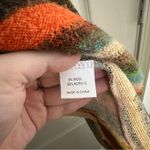 Multicolor Striped Poncho Style Tee Sweater Boho Indie Cowl Neck Cozy Wool Fall Orange Size XL Photo 2