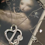 “I Love You Mom” Sterling Silver CZ Infinity Heart Necklace Photo 0