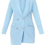 Pretty Little Thing Light Blue Double Breasted Blazer Mini Dress Photo 1