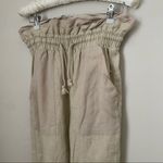 BLANK NYC Pants Away From Here Cream Linen Paperbag Joggers Casual Leisure Trend Photo 2