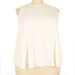 Universal Standard  Cupro Shell Blouse Sleeveless Gathered Waist Cream XS NWT Photo 0