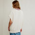 We The Free Free People Ivory Ivy Oversized V-Neck Sweater Vest Size Medium NWT Photo 1