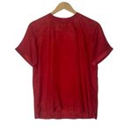 Rebecca Malone Maurada Women's Red Silk Short Sleeve Blouse Size S Casual Photo 0
