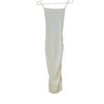 We Wore What NWT  Ruched High Neck Sleeveless Open Back Bodycon Midi Dress L Cream Photo 12