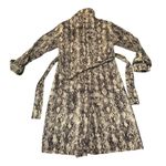 Something Navy womens medium snake skin trench coat jacket business black cream Photo 2
