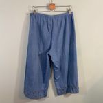 Nicole Miller  Atelier Chambray Wide Leg Embellished Cropped Pants Size L Photo 6