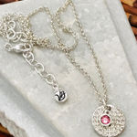 Vera Bradley Necklace Silver Tone & Pink Stone Photo 0