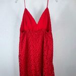 Topshop Red Floral Lace Asymmetrical Plunge Wedding Guest Party Cocktail Dress Photo 9