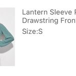 SheIn Lantern Sleeve Ruched Drawstring Crop Top Photo 4