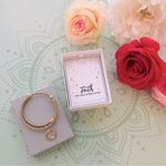 Belk Gold Faith Rhinestone Cross Braided Boho Dainty Bracelet W/ Charm by Photo 3