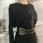 Vintage Y2K 90s Wool Blend Gray Long Sleeve Sweater Midi Dress Size M L Black Size M Photo 1