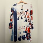 Maeve  Anthousia Blue and Red Watercolor Floral Bell Sleeve Knit Sweater Dress XS Photo 9
