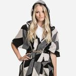 VERO MODA Landscape Black and White Cape  Denim One Size Photo 5