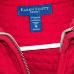 Karen Scott  Sport Red quilted Full Zip Vest With Pockets  Medium Photo 1