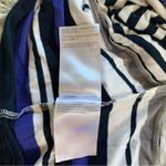 Y2K Early 2000s White/Blue Striped Asymmetrical Escada Thin Light Weight Top Blue Size L Photo 8