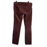 AG Adriano Goldschmied Maroon Slim Straight Stevie Suede Pants Women Sz 31R Photo 1