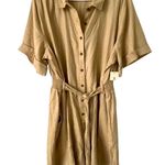 Womens XL Romper Linen Shorts Jumpsuit Classic Resort Elegant Preppy Boho Casual Tan Photo 5