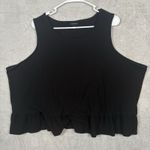 Torrid  Texture Knit High Neck‎ Ruffle Crop Top Sleeveless Womens Size 3 3X Black Photo 3