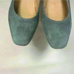 Madewell  The Raquel Suede Heel Pump Blue Green Size 7 Photo 3