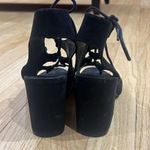 Black Tie Up Open Toe Heeled Shoes Size 37 Photo 4