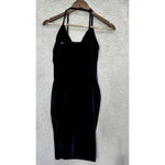 Blashe Slip Dress Womens Small Blue Velvet Halter Cowl Neck HOCO Prom Event Glam Photo 5