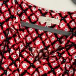 Ann Taylor Loft Red Black Blue White ruffle Sleeve Dress Photo 3