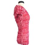 Guess Vtg Y2K Logocentric Ruched V Neck Red T Shirt Size Small Hip Hop Pop Core Photo 2