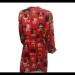 Nick & Nora Dog Milk Bone Belted Shortie Robe Red Sz. S Dog Lovers Favorite Photo 3